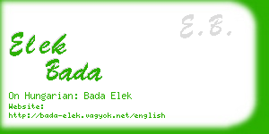 elek bada business card